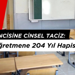  Kartepe'de 6 öğrenciye cinsel tacizde bulunduğı iddia edilen öğretmenin 204 Yıl Hapsi istandi. Kocaeli’nin Kartepe ilçesinde bir özel okulda görev yapan 45 yaşındaki sınıf öğretmeni M.A., 6 kız öğrenciye cinsel istismarda bulunduğu suçlamasıyla