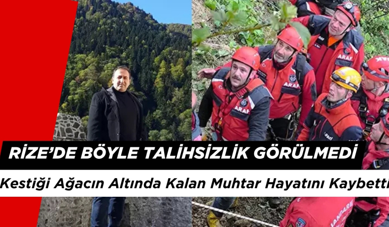 Rize’de Böyle Talihsizlik Görülmedi: Kestiği Ağacın Altında Kalan Muhtar Hayatını Kaybetti