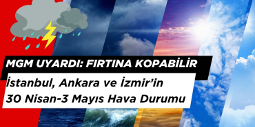 MGM’den Uyarı: Fırtına Geliyor! 30 Nisan - 3 Mayıs 2025 İstanbul, Ankara, İzmir Hava Durumu