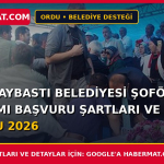 Ordu Aybastı Belediyesi Şoför Yardımı Başvuru Şartları ve Formu 2026