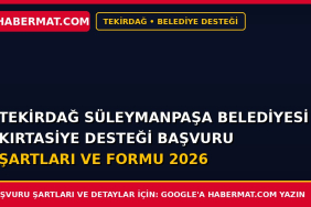 Tekirdağ Süleymanpaşa Belediyesi Kırtasiye Desteği Başvuru Şartları ve Formu 2026