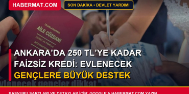 Ankara’da 250 TL’ye Kadar Faizsiz Kredi: Evlenecek Gençlere Büyük Destek