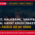 Ziraat, Halkbank, Vakıfbank Sosyal Hayat Kredi Paketi 0,55% Faizle 60 Ay Vade
